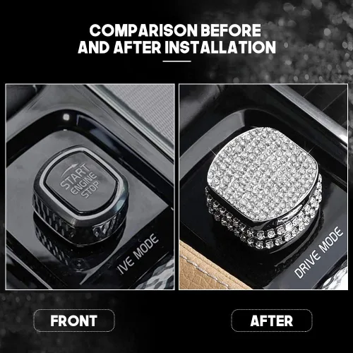 Vista 2 de Botón de inicio central interruptor de control de mando decorativo tapa de capucha de lentejuelas adhesivo de tapa de tapicería para Volvo S60 V60