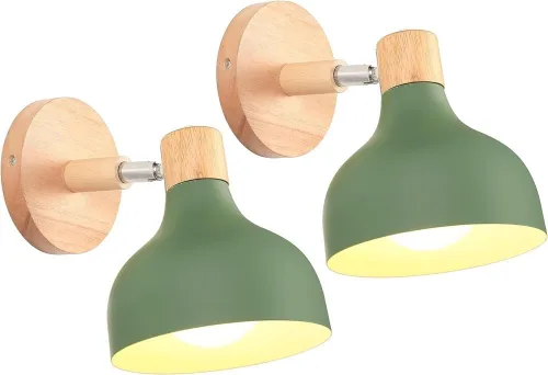 Vista 21 de Scandinavian Retro Dimmable E27 Wall Lamp for Bedroom Living Room Hallway Kitchen Indoor Lighting(Amarillo,1 Pieza)