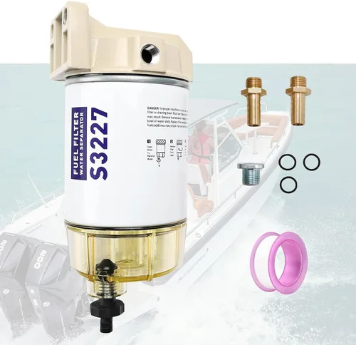 Vista 8 de Kit completo de separador de agua con filtro de combustible marino para fueraborda R12T con NPT ZG1/4-19 reemplaza a Racor S3240 120AT R12T