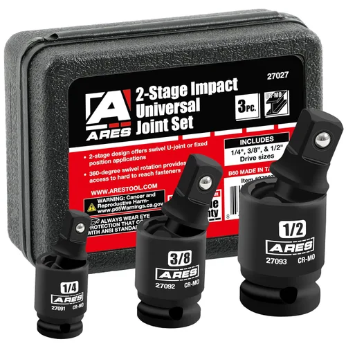 Vista 13 de ARES 2061002 Junta universal de impacto delgado de 1 pulgada, giro de 360° Impact rated U-joint features slim profile for enhanced access