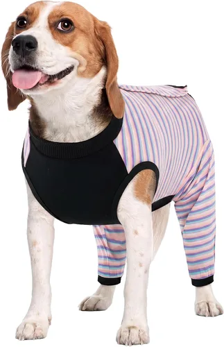 Vista 14 de Kuoser Traje de Cirugía para Perro Hembra Esterilización Macho Castración, Manga de Pierna de Perro para Dejar de Lamer Enterizo Suave para Perro
