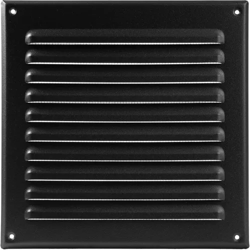 Vista 33 de Vent Systems - Cubierta de rejilla de ventilación de aire de alero rectangular de metal negro de 3 x 10 pulgadas (interior), deflector