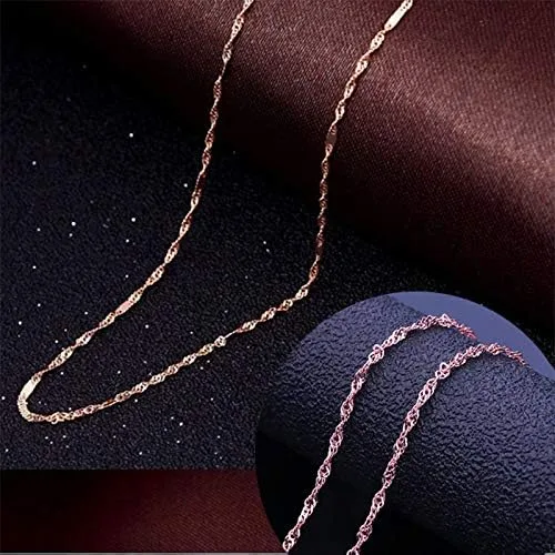 Vista 4 de BethCAI Chains Necklaces,Women Fashion Necklace Chain 18K Rose Gold,Luxury Jewellry Necklace Bridal Sets