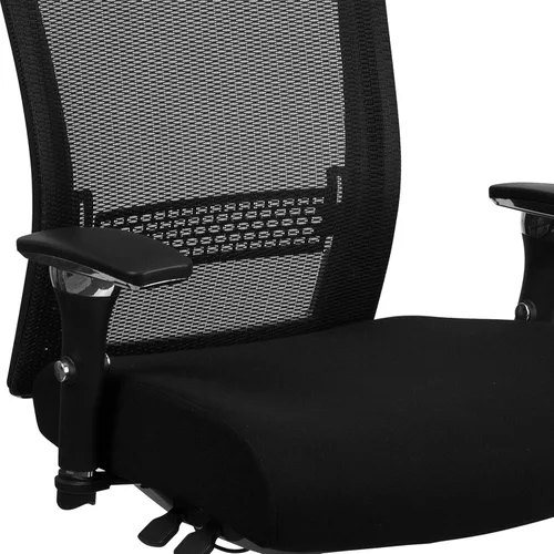 Vista 4 de Flash Furniture HERCULES Series 24/7 Uso Intensivo 300 lb. Silla de oficina ergonómica multifunción de malla negra con deslizador de asiento
