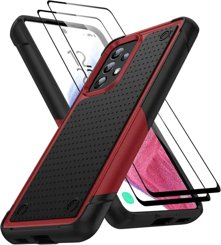 Vista 318 de Jeylly Compatible con Samsung Galaxy A22 5G Funda, Funda Samsung A22 5G con 2pcs protectores de pantalla de vidrio templado