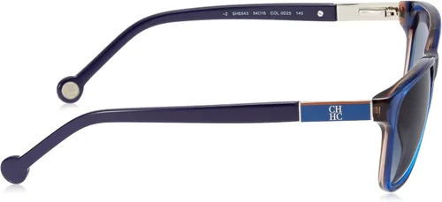 Vista 3 de Carolina Herrera Gafas de sol de diseñador SHE643-0D25 en azul 2.126in, Azul Patchwork, L