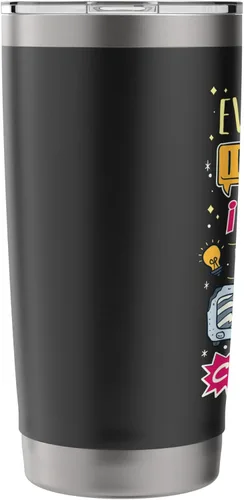 Vista 4 de Retro Cartoons - Vaso aislado de acero inoxidable con diseño nostálgico de los años 90 y 80