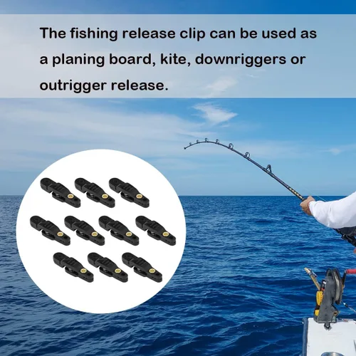 Vista 7 de Heavy Tension Snap Release Clips for Weight Planer Board Kites Downrigger Trolling Fishing