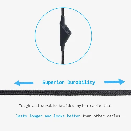 Vista 4 de Cable de repuesto para Astro A40TR con función de silencio en línea, cable de audio para juegos con función de silencio compatible con auriculares
