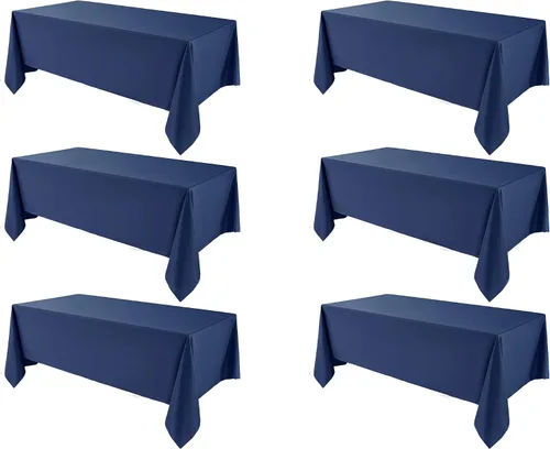 Vista 34 de Mantel Cuadrado 52 x 52 Pulgadas Manteles Negros Resistente a Manchas y Arrugas Lavable de Poliéster para Fiestas, Buffets y Bodas Mantel