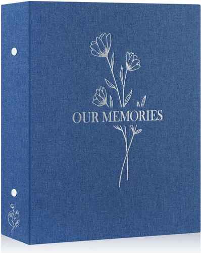 Vista 8 de Lanpn Álbumes de fotos pequeños de 4 x 6 pulgadas, 50 imágenes, paquete de 2 unidades, mini capacidad de lino Our Memories, juego de bolsillos