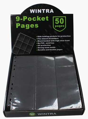Vista 2 de Páginas superiores de 9 bolsillos de doble cara para tarjetas, 900 bolsillos de carga lateral para tarjetas, hojas protectoras de tarjetas