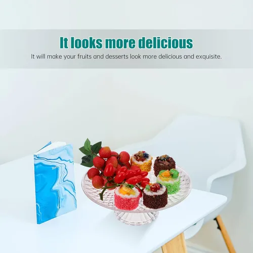 Vista 8 de Luxshiny Soporte de postre Plato de fruta para mesa Acrílico ligero Fácil de transportar Instalar