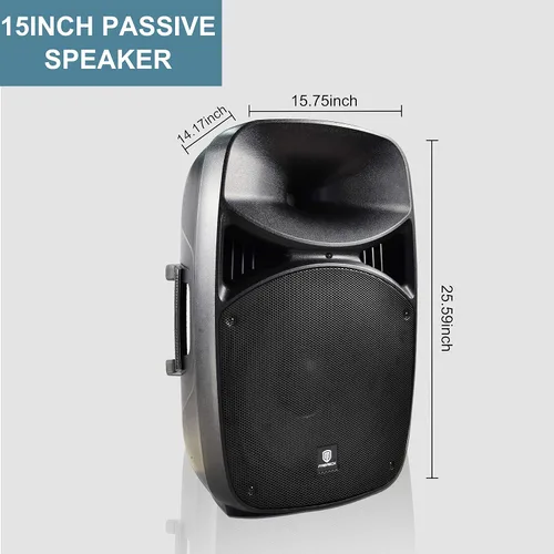 Vista 5 de PRORECK MX15 - Mezclador/amplificador de sistema de sonido PA con Bluetooth de 2500 W, 15 pulgadas, controlador de efectos de micrófono