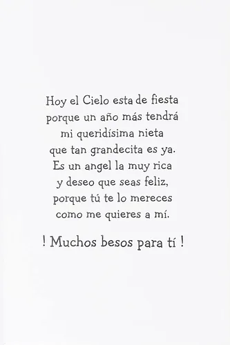 Vista 2 de A Mi Querida Nieta En Su Cumpleanos - Happy Birthday Granddaughter Greeting Card en español español