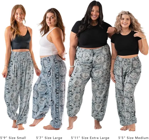 Vista 6 de Lotus and Luna Pantalones de harén para mujer, pantalones tailandeses para playa y descanso, cintura alta, pantalones bohemios, pantalones geniales