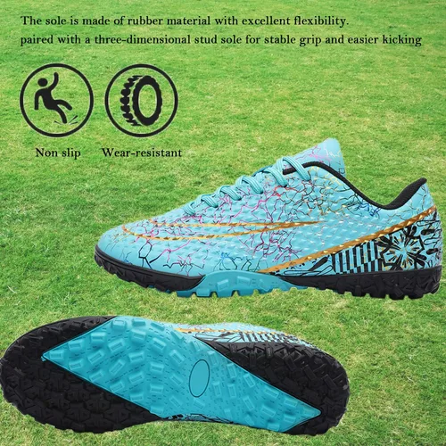 Vista 3 de WINGFAI Zapatos de fútbol para hombre, zapatos de fútbol profesionales de alta calidad, transpirables, atléticos, para exterioresinteriores, fútbol