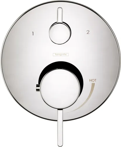 Vista 3 de hansgrohe Ecostat - Enchufe termostático moderno de 2 manijas y enchufe de pared redondo