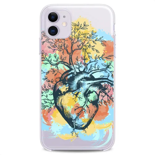 Vista 13 de Funda de TPU compatible con Apple iPhone 12 Mini 2020 Release 5.4 pulgadas, contraportada anatomía diseño de corazón, lindo estampado de órgano