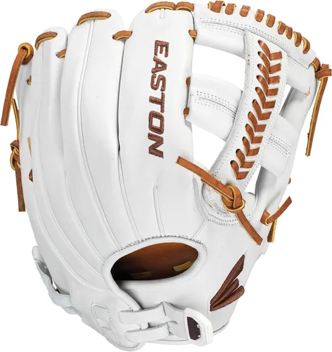 Vista 19 de Easton Professional Collection Fastpitch Softball Glove Bronceado/Negro Web de barra doble de poste único