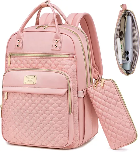 Vista 8 de Mochila Tealari para laptop para mujeres, mochila para laptop de 15.6 pulgadas para el trabajo, mochila de viaje impermeable, mochila universitaria