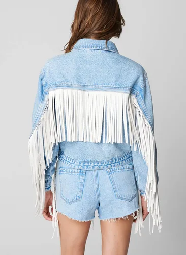 Vista 2 de BLANKNYC Chaqueta de camionero de mezclilla de lujo para mujer