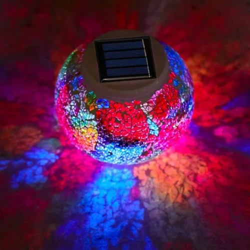 Vista 2 de Color cambiante mosaico luces solares lámparas de mesa impermeables al aire Varios