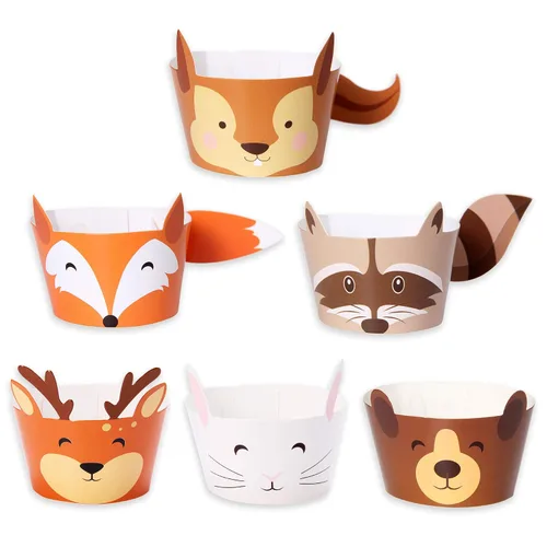 Vista 6 de Pop Fizz Designs Woodland Baby Shower - Juego de 24 criaturas del bosque para baby showers