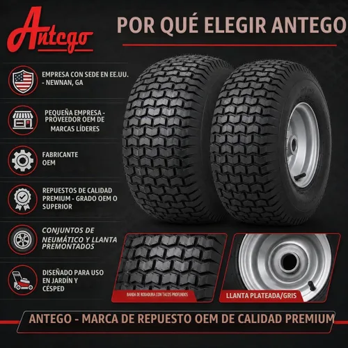 Vista 7 de Antego 20x8.00-8 Conjunto de neumáticos y ruedas para Husqvarna/Poulan, cantidad individual: 1