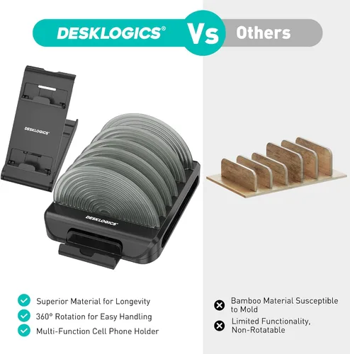 Vista 4 de Soporte vertical para laptop y organizador de escritorio, base ajustable para MacBook, iPad, teléfono