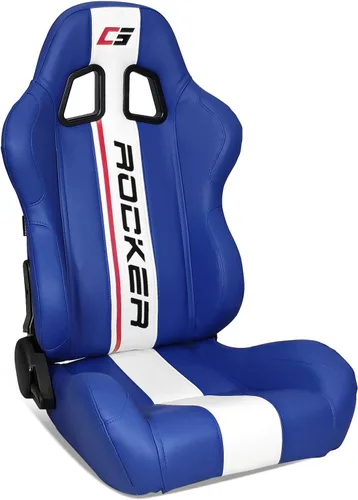Vista 12 de IKON MOTORSPORTS, Asientos universales para vehículos de carrera con deslizadores dobles, negro con puntada naranja en PU y cuero de carbono