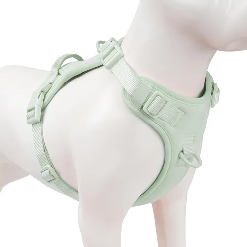Vista 14 de Arnés para perro sin tirones, chaleco para cachorro con clip frontal para perros pequeños, medianos y grandes (negro, XS)