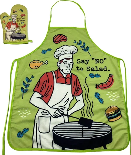 Vista 9 de Crazy Dog T-Shirts Di no a la ensalada Divertido patio trasero Bar-B-Que Carne Gráfico Accesorios de Cocina Divertidos Gráficos Ropa de Cocina Cool