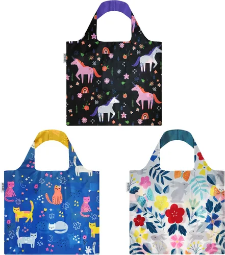 Vista 9 de Wrapables Bolsa de compras reutilizable grande con bolsa exterior (juego de 3)