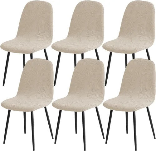 Vista 50 de HAOYONG Fundas para silla de comedor modernas de mediados de siglo, funda estampada para silla sin brazos, fundas elásticas para cocina, oficina