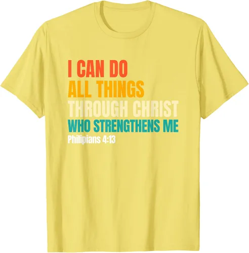 Vista 32 de I Can Do All Things Through Christ Christian Faith Camiseta, Negro, S