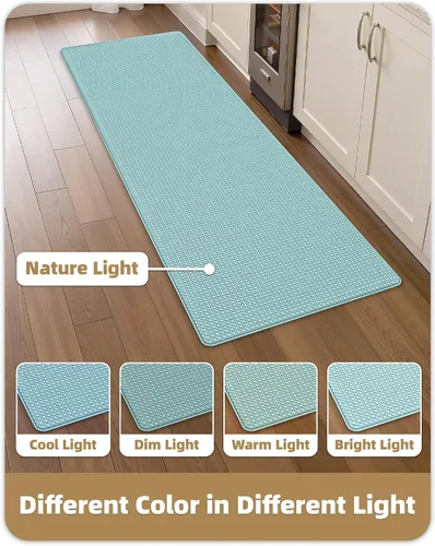Vista 8 de Color&Geometry - Alfombras de cocina antideslizantes e impermeables Alfombra de cocina acolchada Alfombra antifatiga para pararse de 30 x 18 Verde