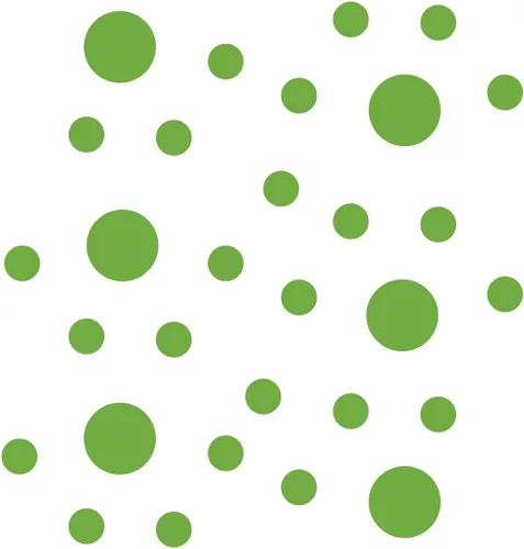 Vista 3 de Pegatinas de pared de vinilo verde lima, círculos de 2 y 4 pulgadas (60 calcomanías)