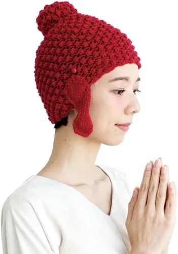 Vista 11 de Gorro de punto hecho a mano con cabeza de Buda para mujer, para invierno, patinaje, camping, senderismo, gorro cálido