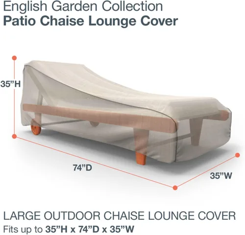 Vista 2 de Budge English Garden - Funda para tumbona de patio (paquete de 2) resistente e impermeable, grande, tweed marrón