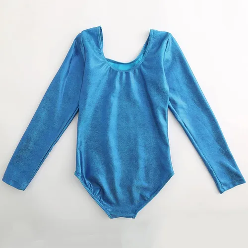 Vista 31 de AFAVOM Leotardos de gimnasia para niñas, leotardos de manga larga para niñas, brillantes y brillantes, para gimnasia, traje de ballet y danza