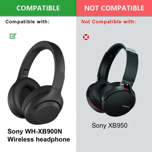Vista 3 de Almohadillas XB900N – Almohadillas de repuesto compatibles con Sony WH-XB900N WHXB900 / WH-CH710N / WH-CH700N (WHCH700N) y MDR-ZX780 (ZX780DC)
