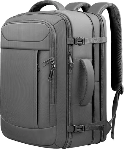 Vista 10 de Mochila de viaje, 40L 50L Mochila de transporte grande expandible aprobada Negro