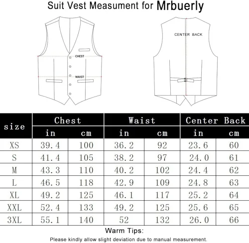 Vista 2 de Mrbuerly Chaleco de traje para hombre, chaleco de esmoquin para boda, chaleco formal con cuello en V