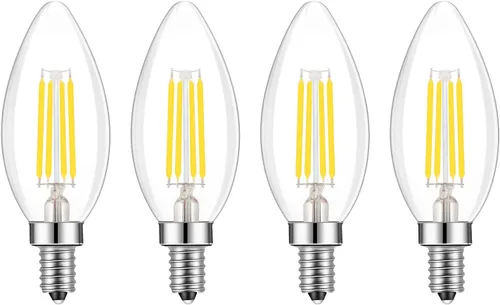 Vista 9 de Bombilla Edison de filamento LED de base europea E14, 2 W, blanco cálido, 2700 K, no regulable (paquete de 4)