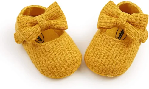 Vista 6 de Zapatos planos Mary Jane para bebés y niñas, con lazo, floral, princesa, vestido de boda, zapatos suaves para recién nacidos, cuna para primeros