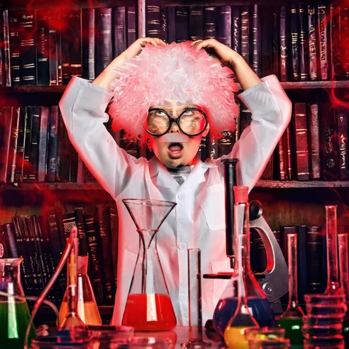 Vista 2 de Haysandy Disfraz de científico loco para niños, cosplay de Halloween