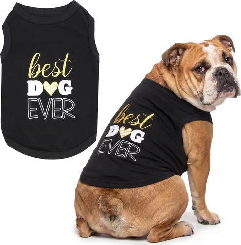 Vista 47 de Parisian Pet Camisa para perro – Camisas 100% algodón para perros pequeños – Chaleco negro sin mangas para cachorros – Ligero y transpirable Mejor