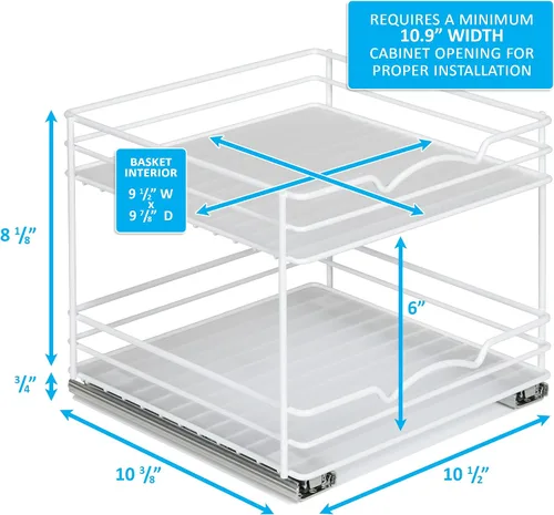 Vista 5 de HOLDN' STORAGE Organizador de especias blanco para gabinete, resistente, estante de especias extraíble, garantía limitada de por vida, organización