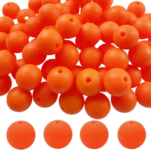 Vista 36 de Abalorios de silicona, 120 piezas de 6 mm abalorios redondos de silicona para hacer llaveros, pulseras, collares, aretes, joyas, manualidades DIY